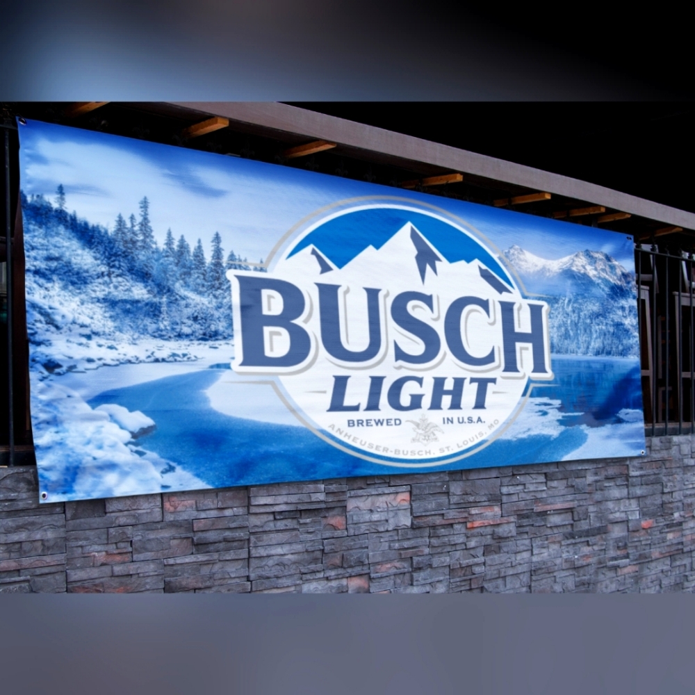 Busch Light Mountains Banner - 2.5ft x 5ft